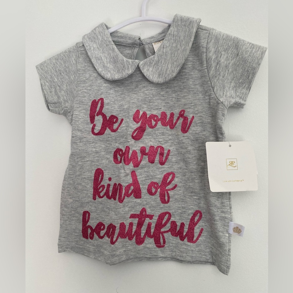 NWT Rosie Pope 12month glitter words top